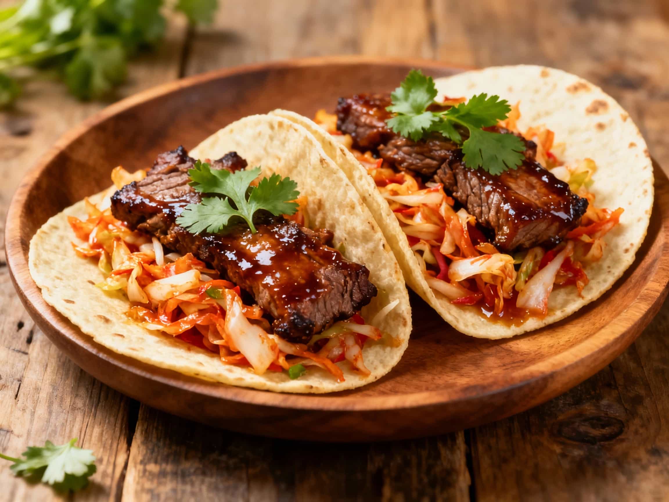 Kalbi Beef Tacos with Kimchi Slaw - Image 1