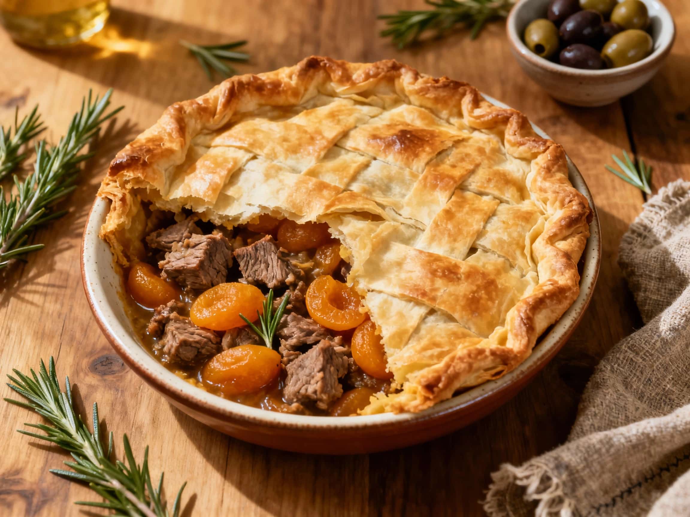 Lamb and Apricot Savory Pie