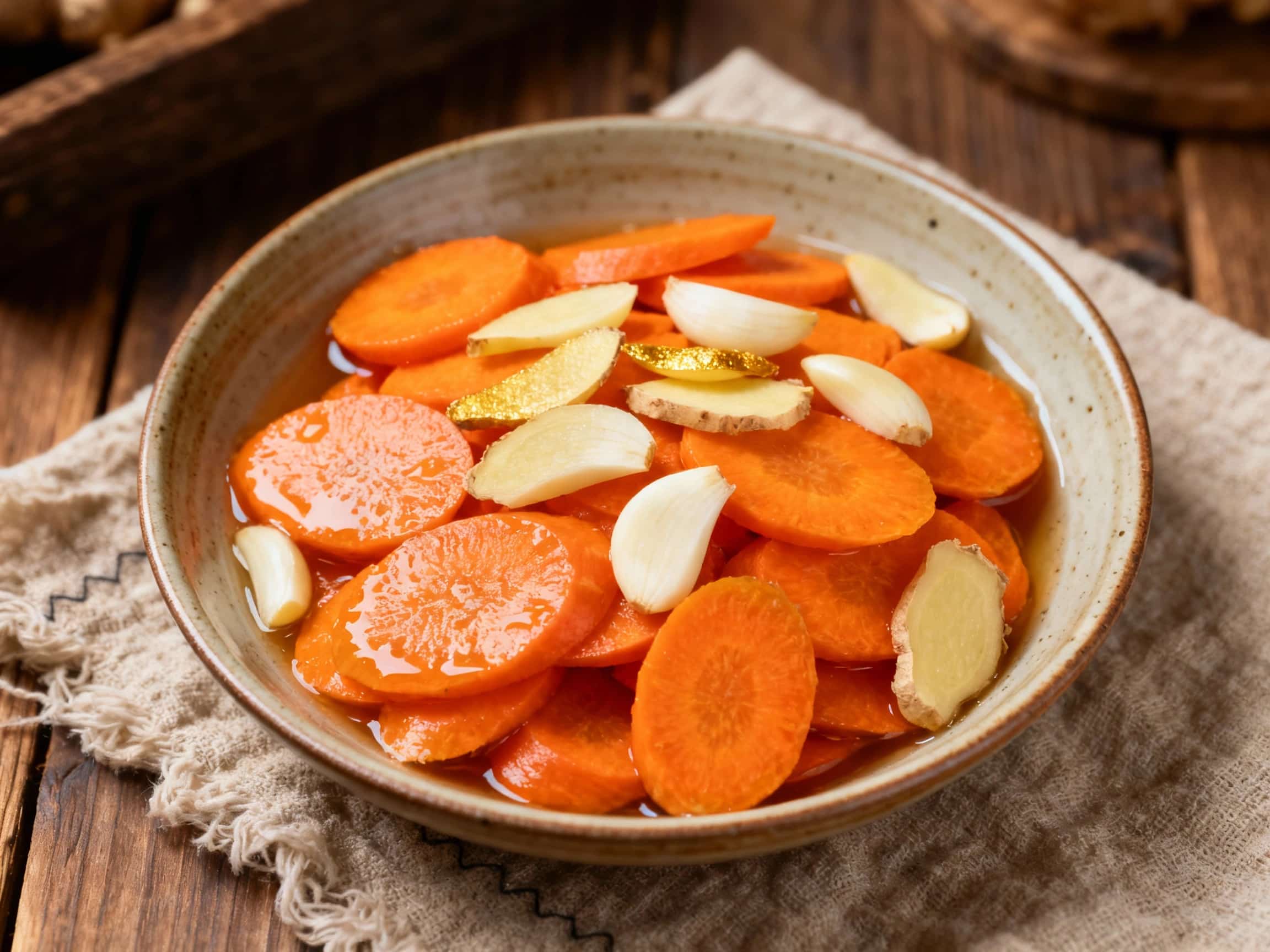 Fermented Carrots with Ginger and Garlic