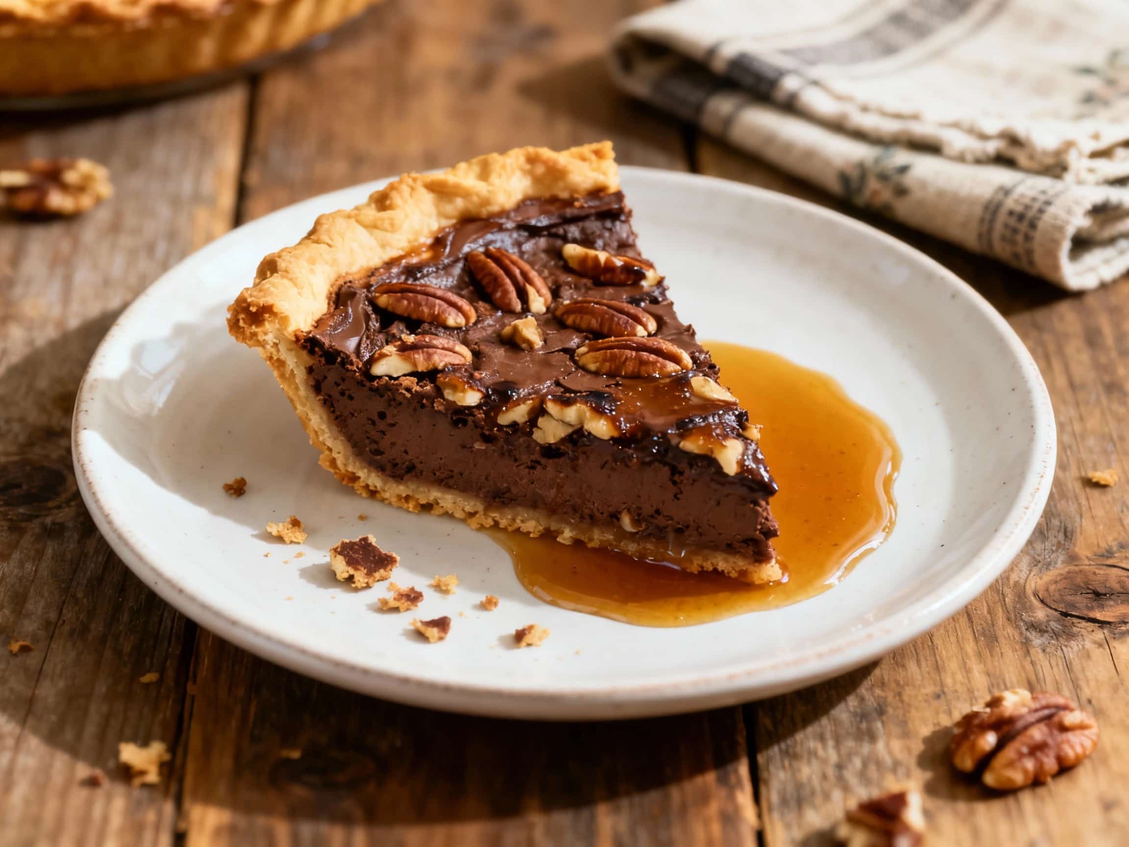 Chocolate Pecan Bourbon Pie