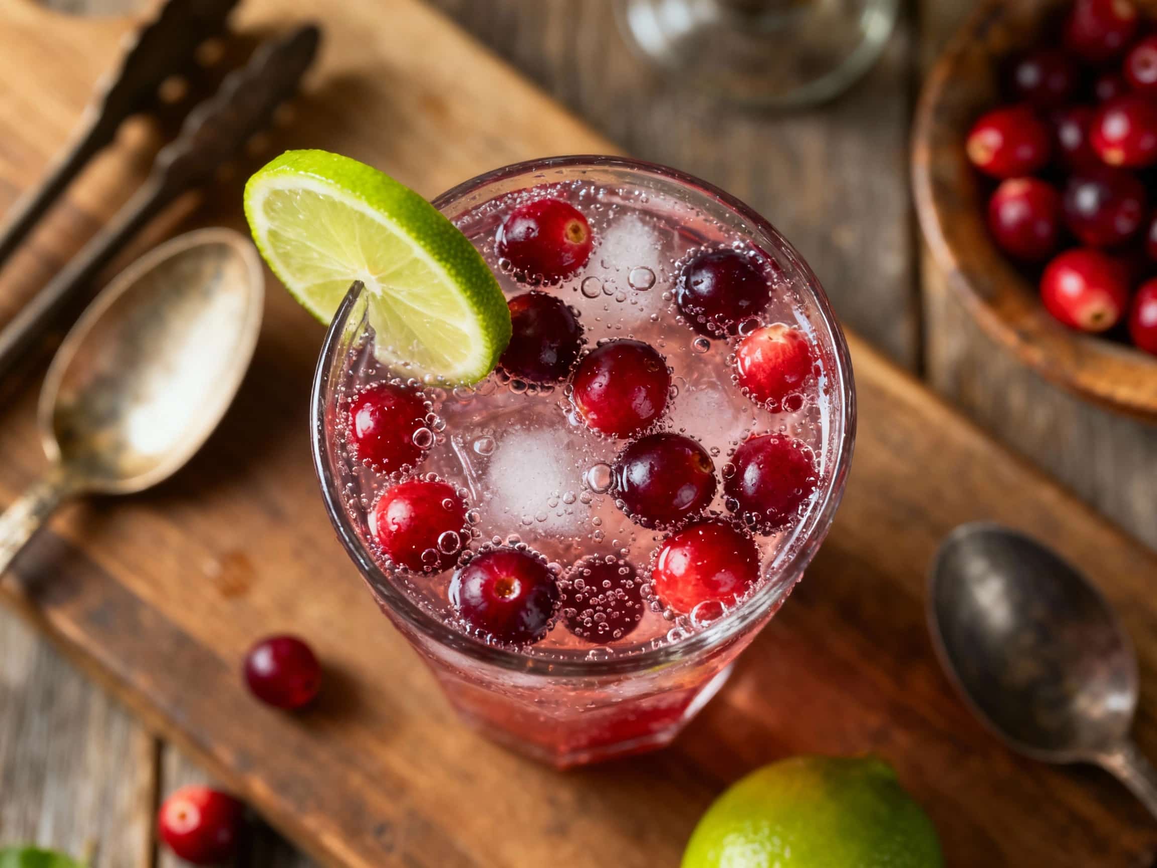 Sparkling Cranberry Lime Mocktail