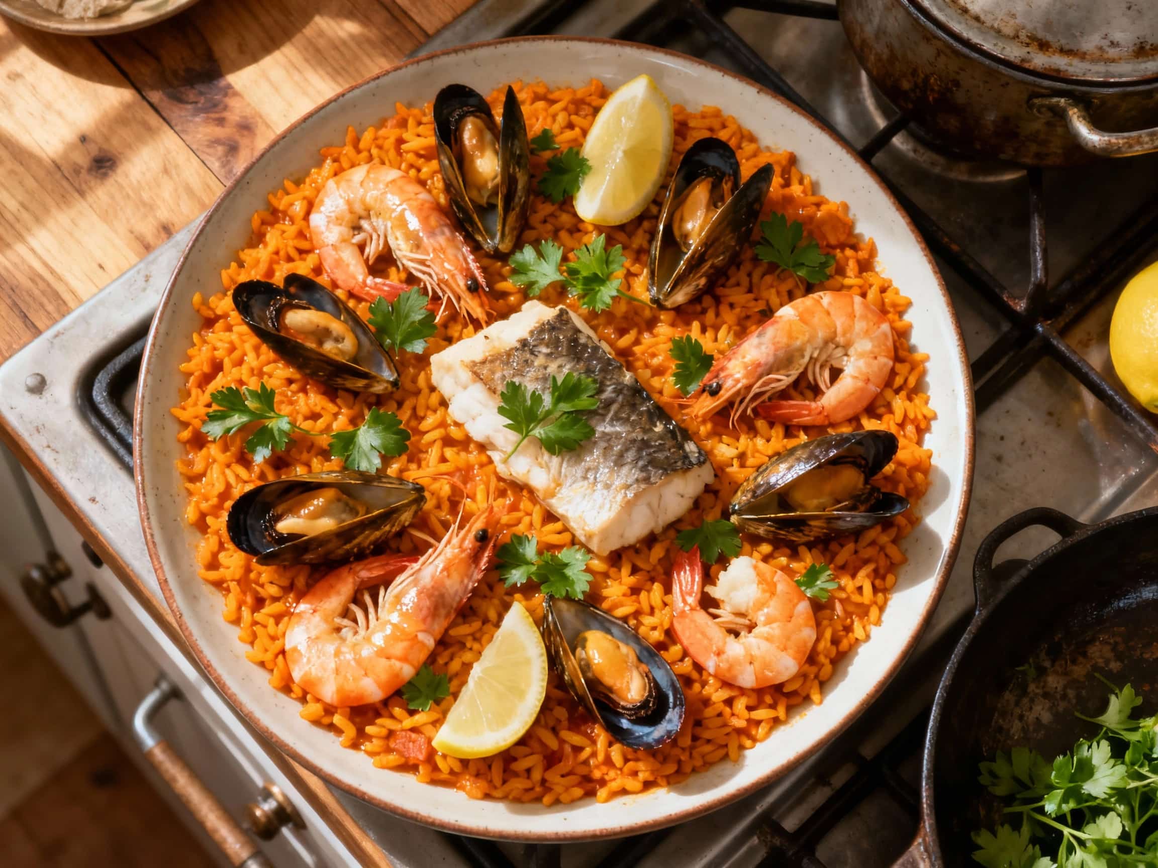 Bouillabaisse-Inspired Seafood Paella