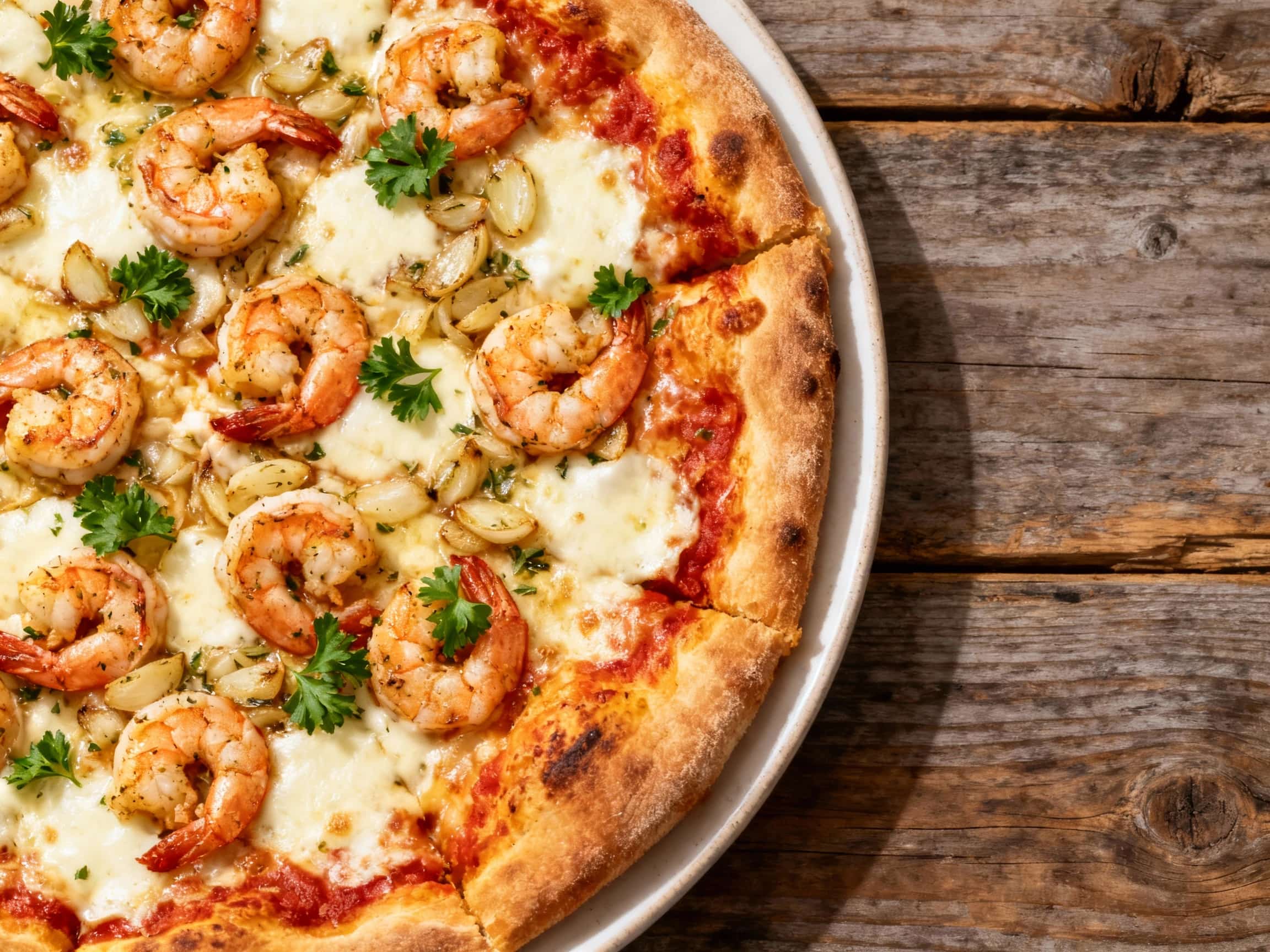 Garlic Shrimp Scampi New York Style Pizza