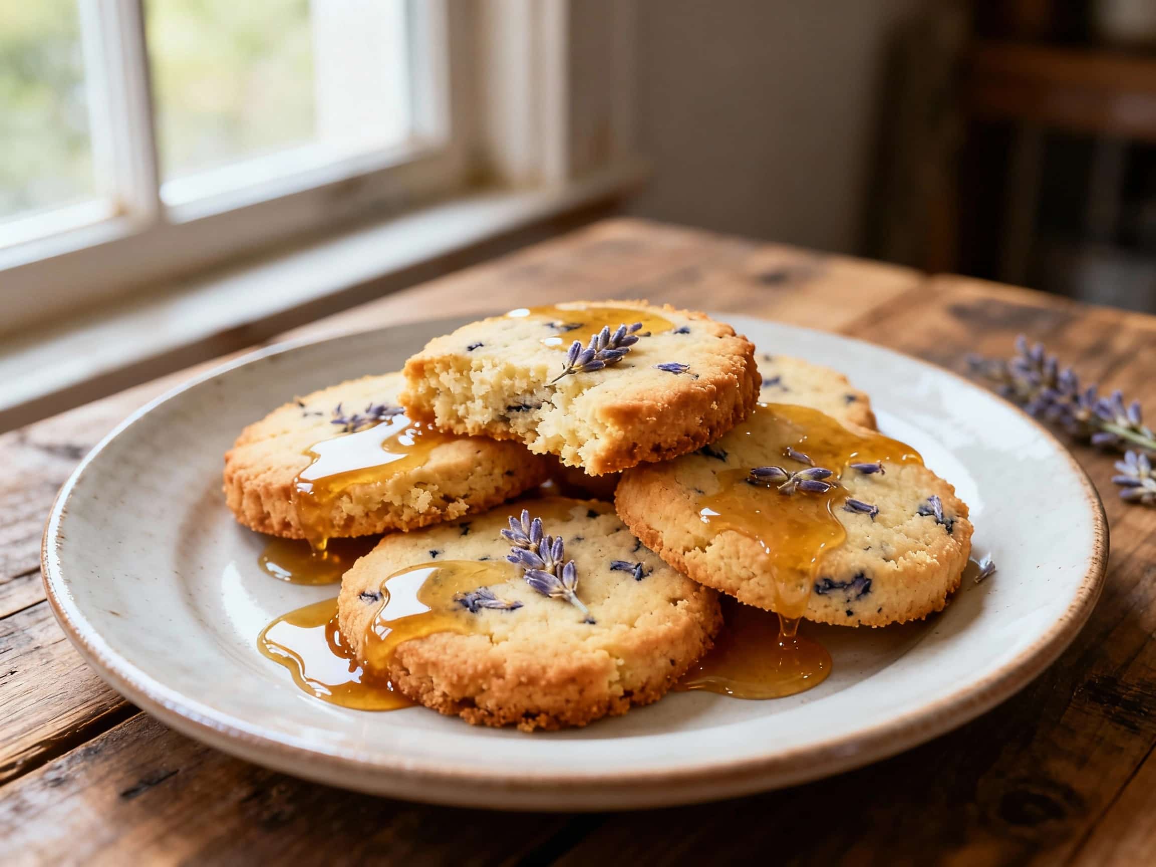 Lavender Honey Shortbread Cookies