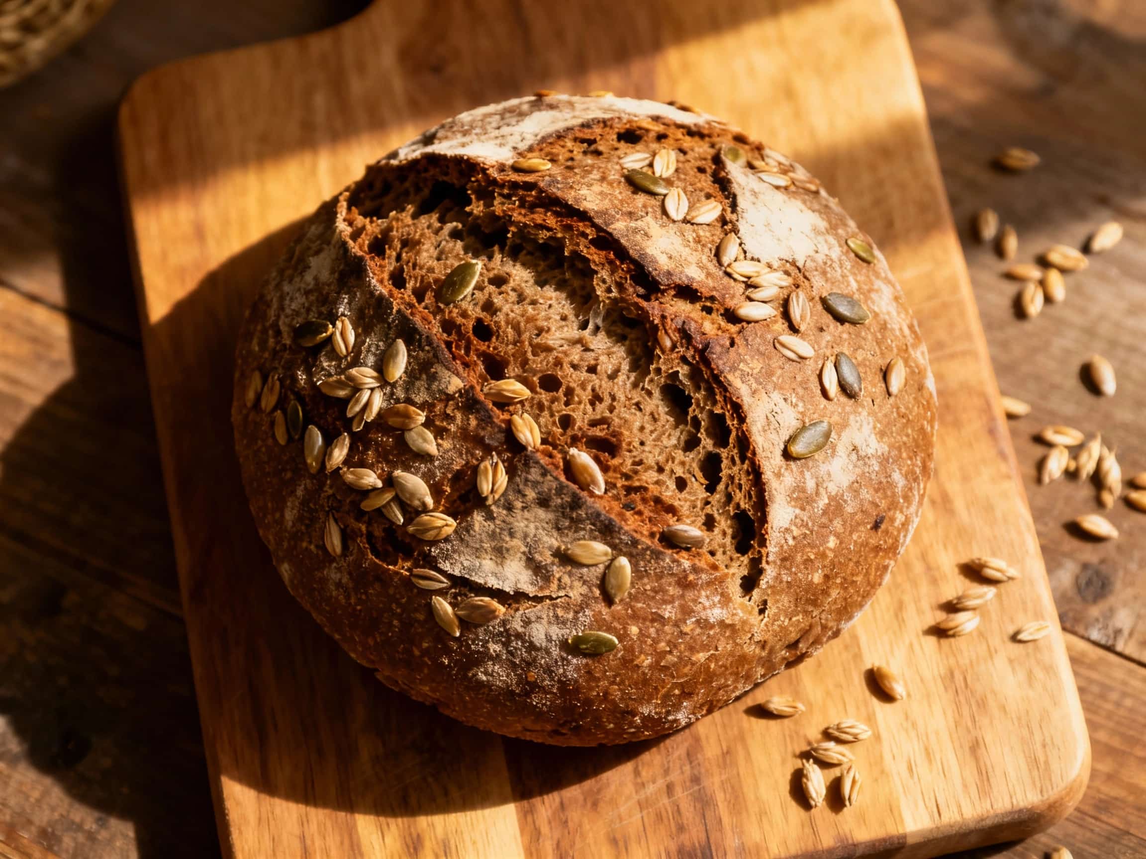 Hearty Whole Grain Artisan Rye Loaf