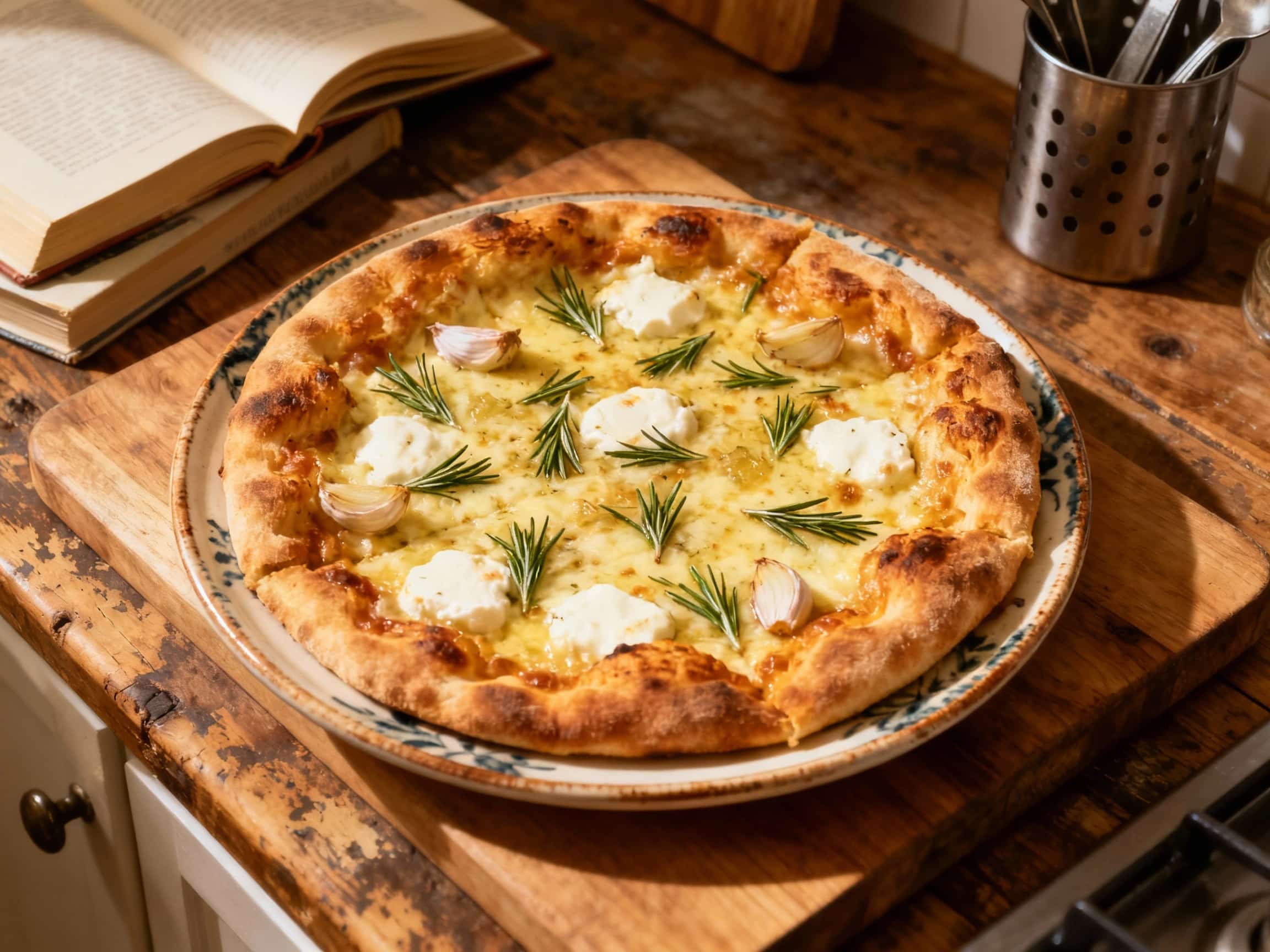 Rustic Rosemary and Garlic Grandma Pizza