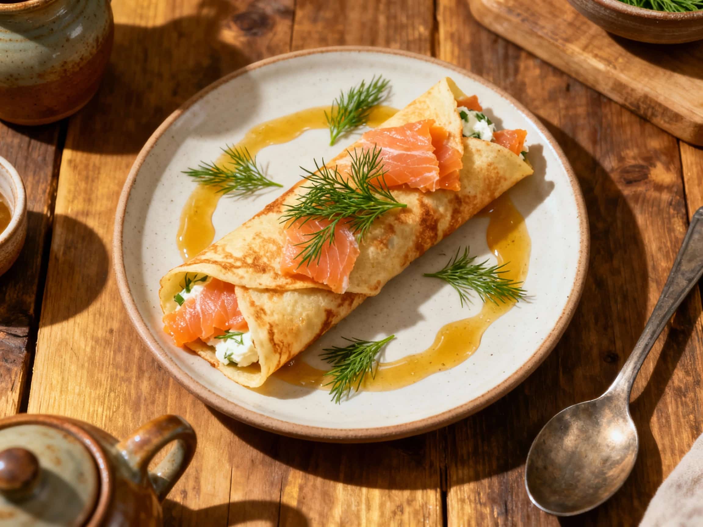 Smoked Salmon and Dill Crepes