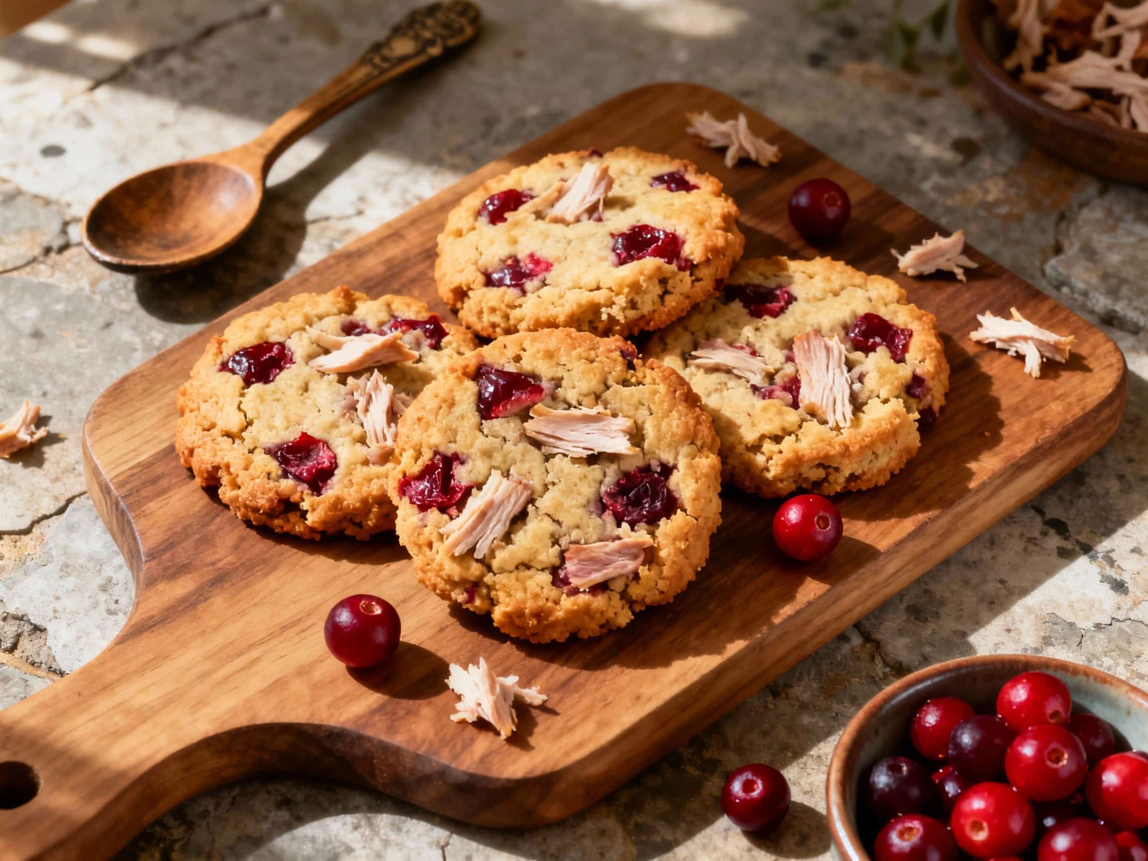 Turkey and Cranberry Cat Cookies