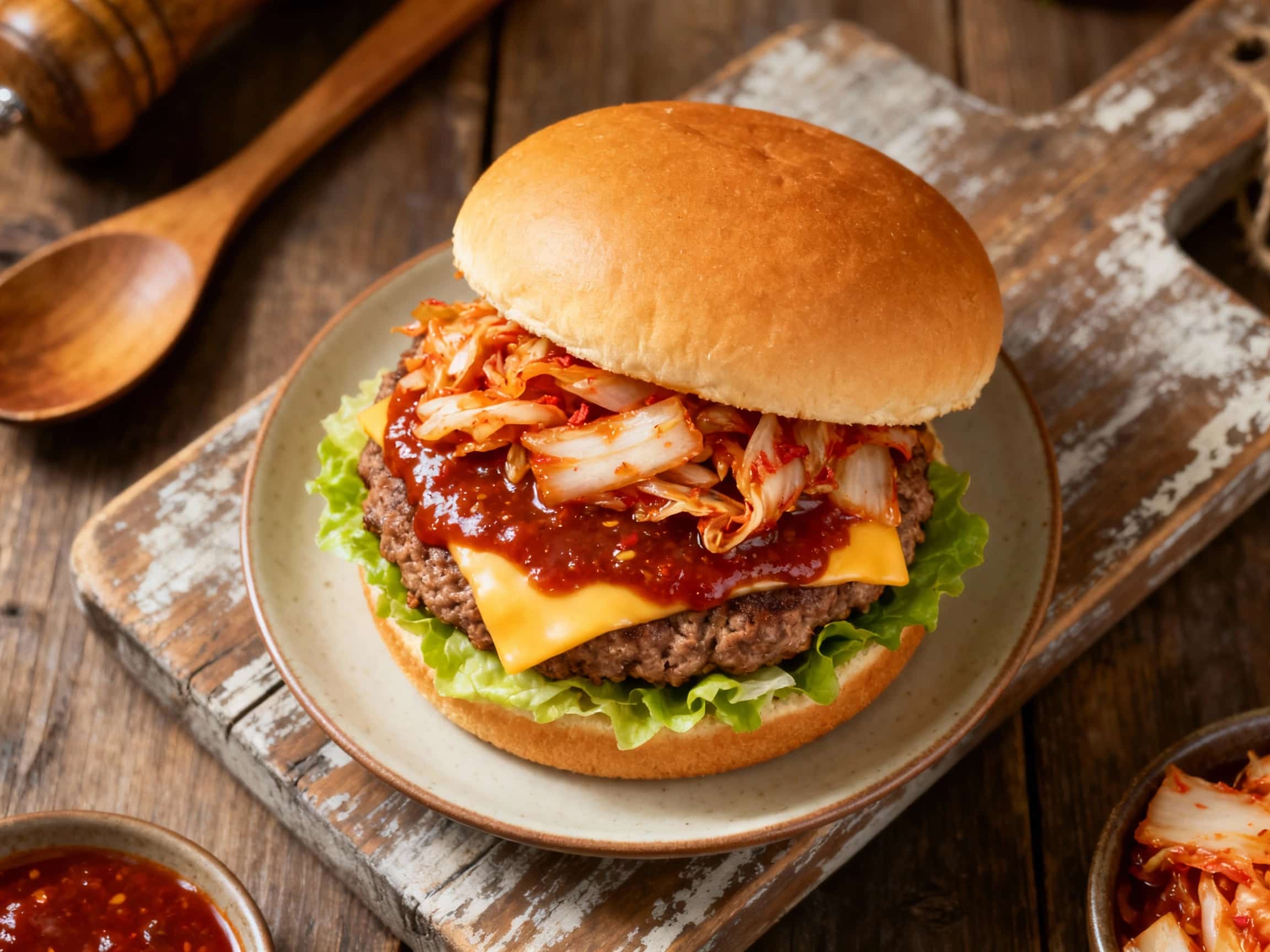 Kimchi Gochujang Beef Burger