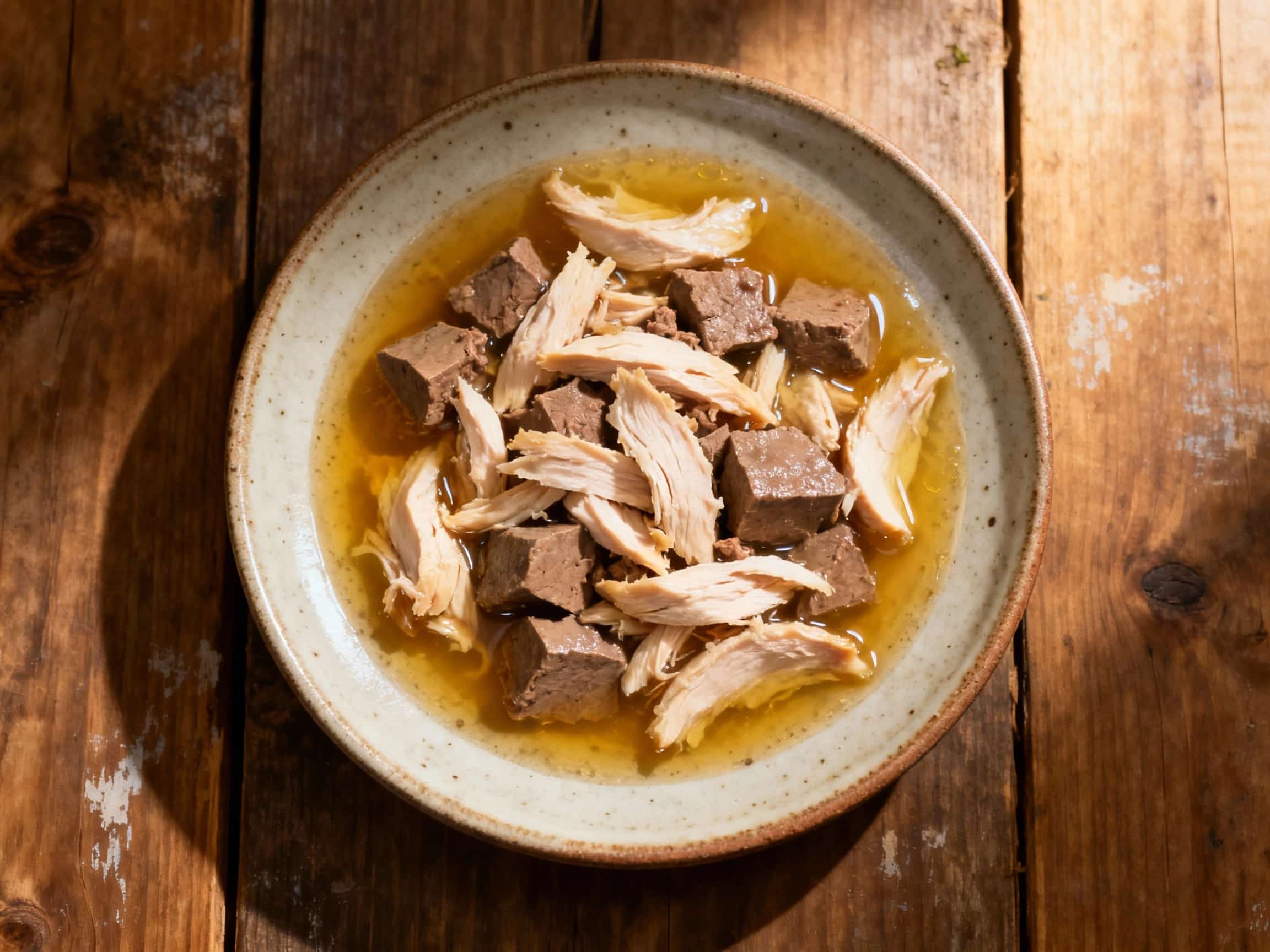 Chicken and Liver Medley in Broth