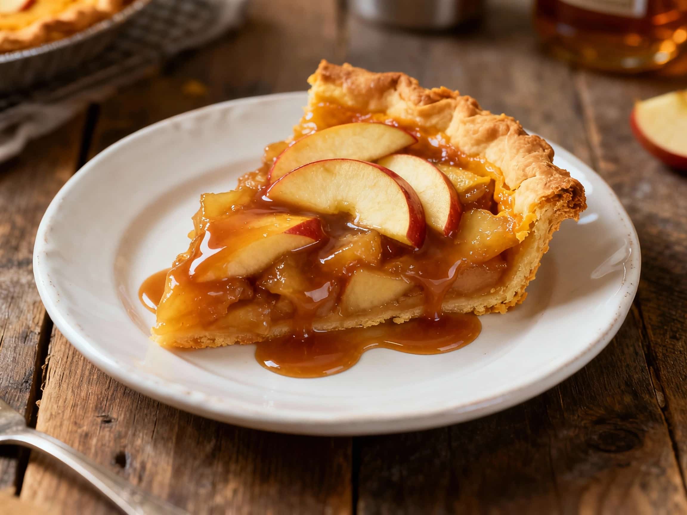 Bourbon Caramel Apple Pie with Cheddar Crust