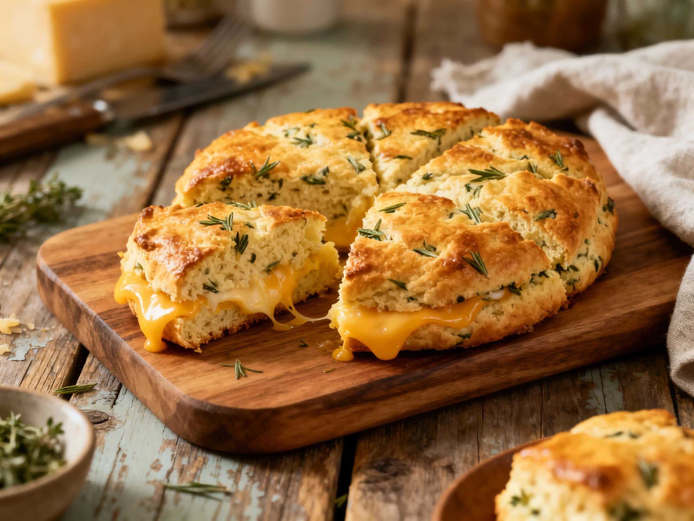 Cheesy Herb Damper Scones