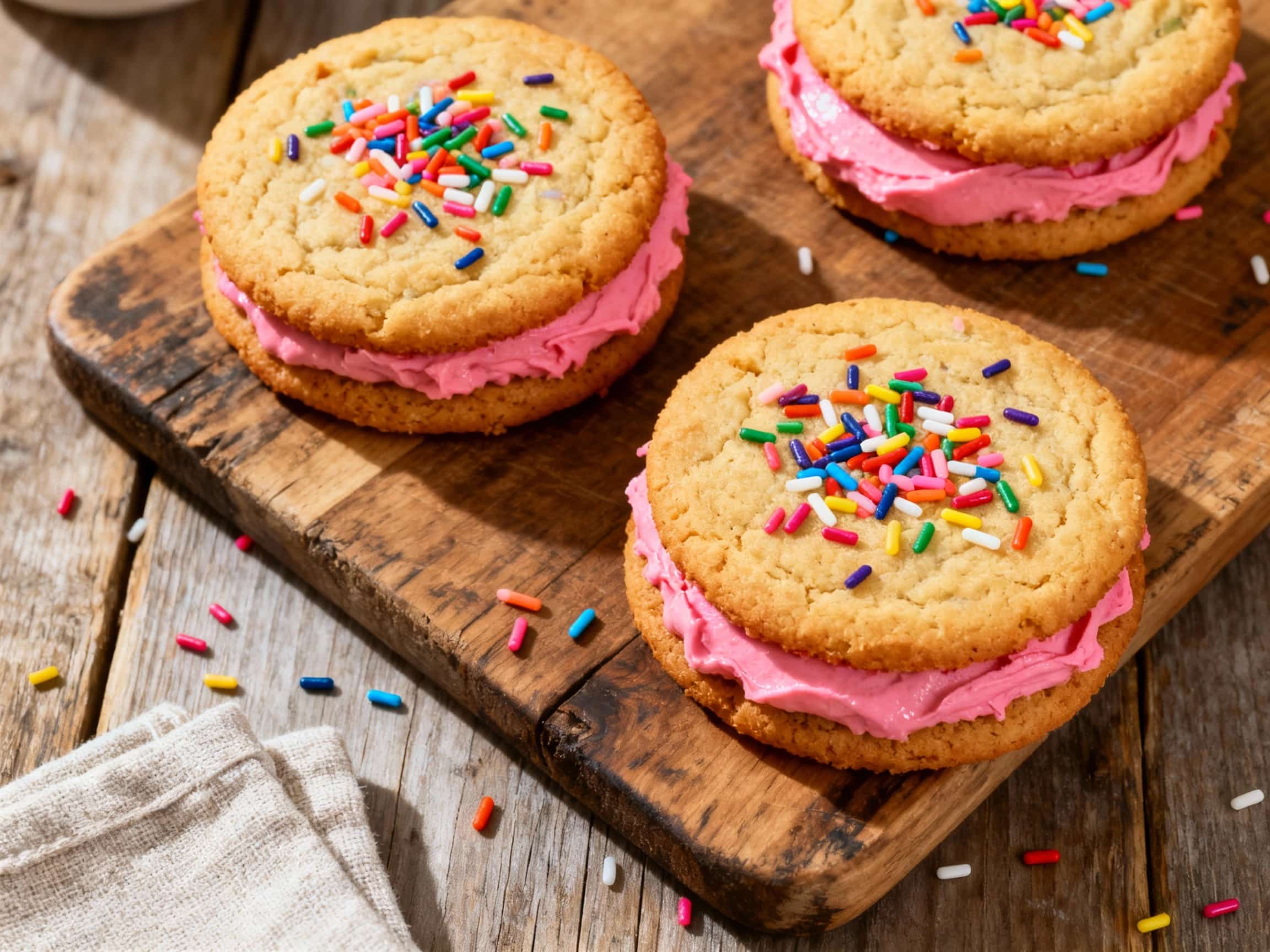 Fairy Bread Cookie Sandwiches