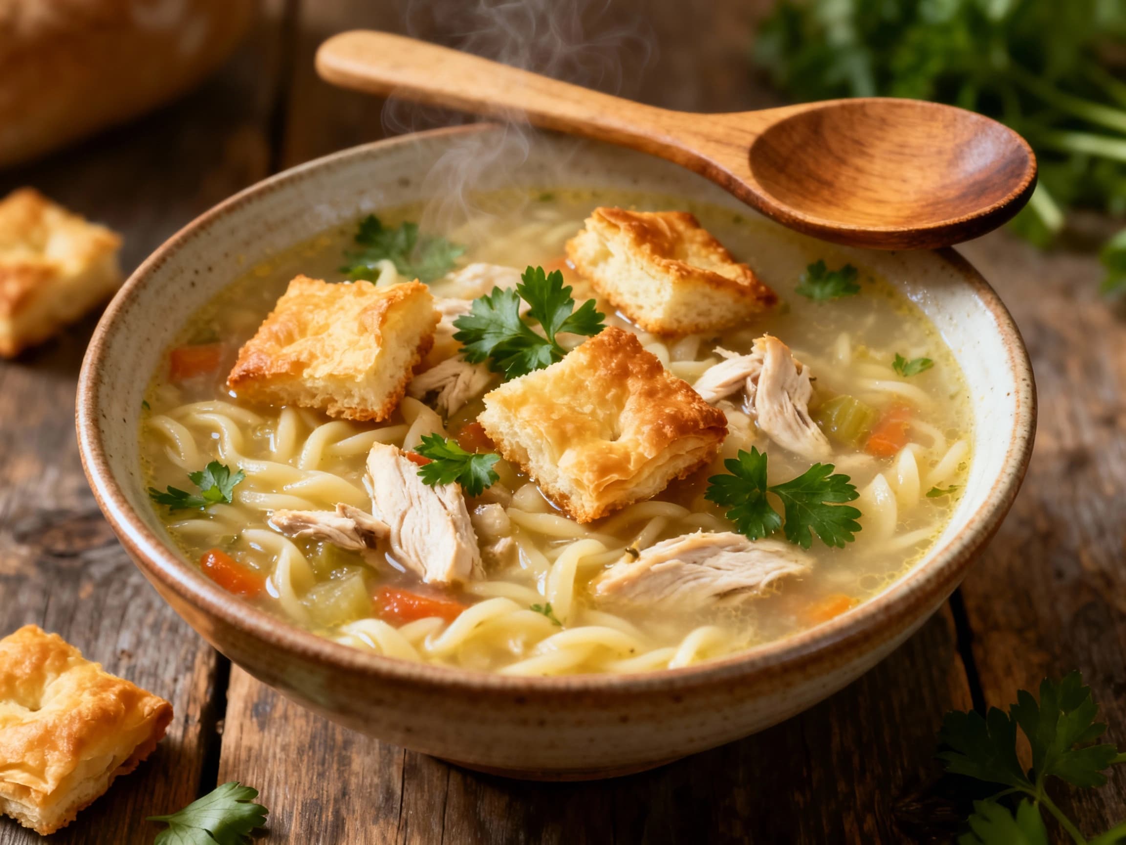 Close-up of Quick Weeknight Flaki-Inspired Soup European cuisine cuisine served on a plate with fresh herbs, warm natural lighting, visible textures, and clean background; descriptive alt text for accessibility and SEO.