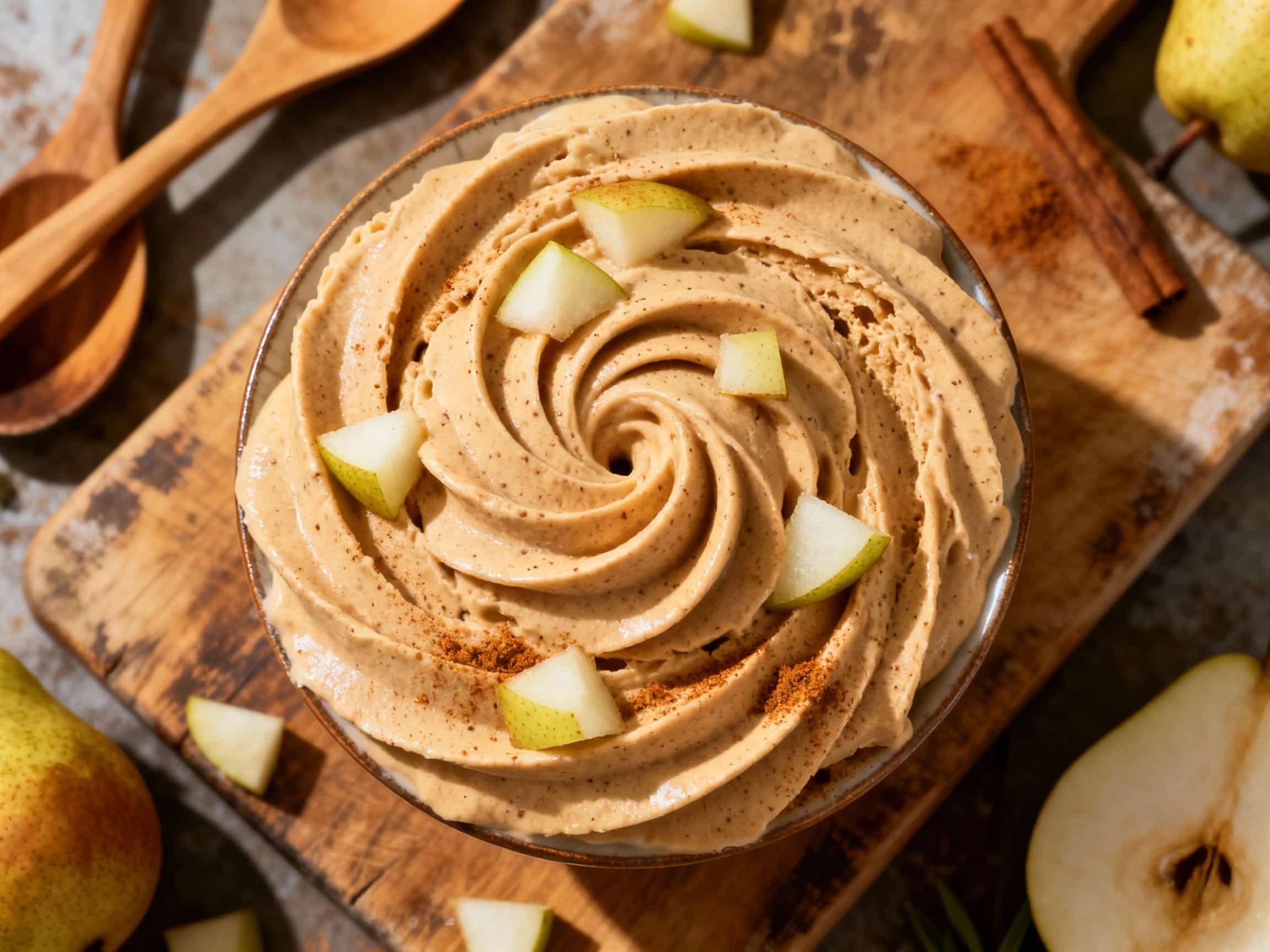Chai Spiced Pear Frozen Yogurt Swirl