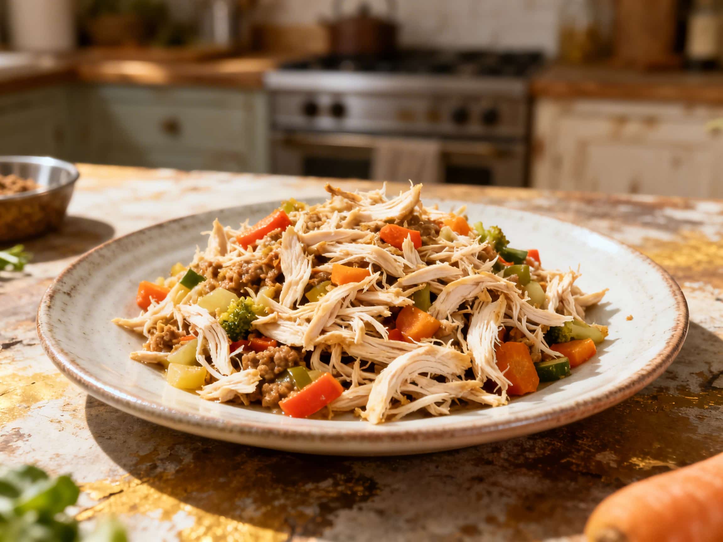 Chicken and Vegetable Shredded Supper for Dogs
