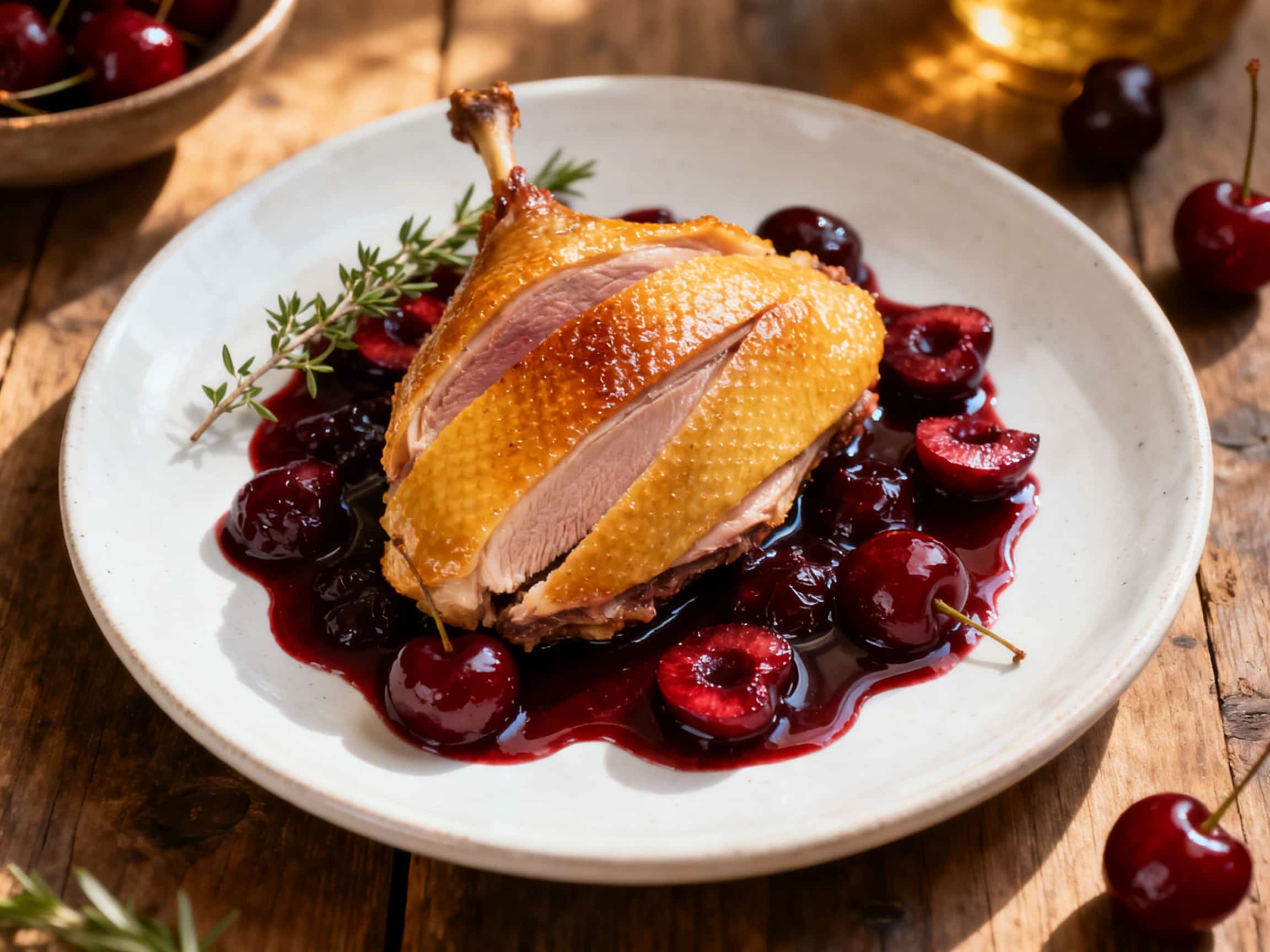 Classic Duck Sous Vide with Cherry Gastrique