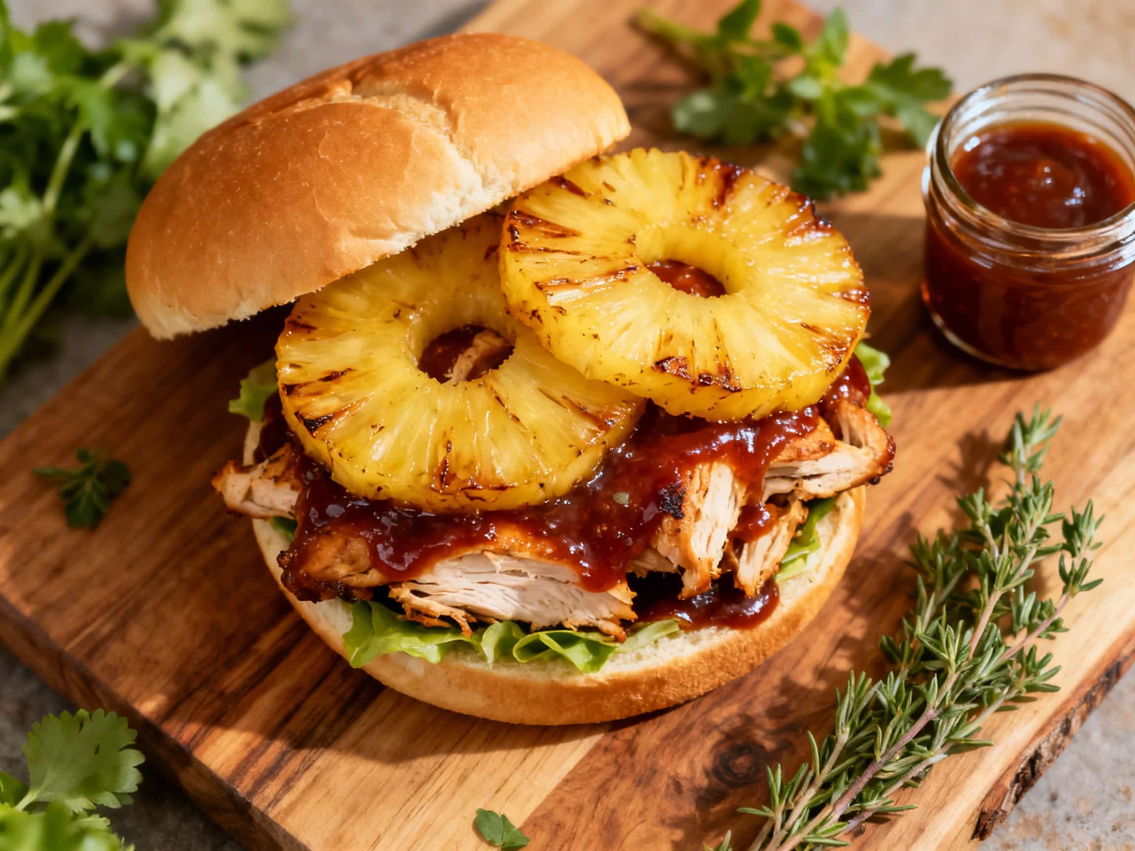 BBQ Chicken and Pineapple Sandwich